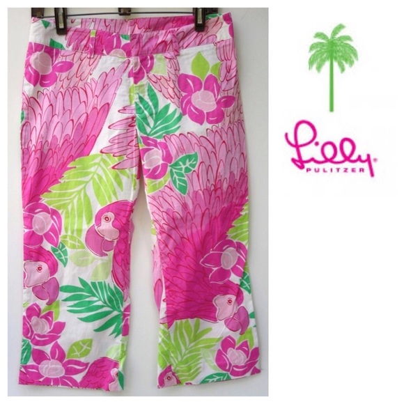 LILLY PULITZER Port of Caw  ankle prep crop Pants 2 preppy white label 🌴 - Picture 1 of 4